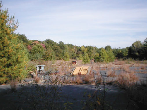 View across former missile battery. View to East.