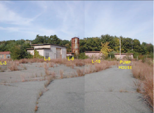 Several Buildings & Water Tank.  View to NorthEast