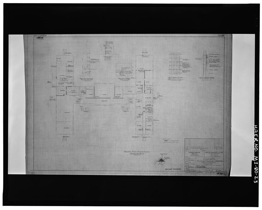 Site D-57 & D-58, Alterations to Existing Barracks and Mess Hall, First Floor Plan, Demolition, U.S. Army Corps of Engineers, 1 March 1957