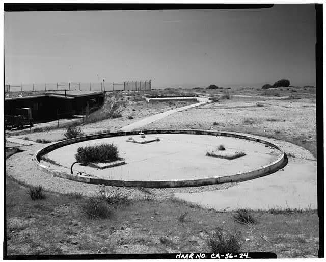 VIEW SHOWING CIRCLE CONCRETE PAD AT RADAR SITE, LOOKING SOUTH