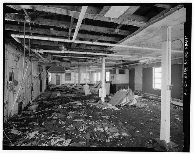 Mill Valley Early Warning Radar Station INTERIOR OBLIQUE OF THE DINING ROOM, BUILDING 220, LOOKING NORTHWEST.